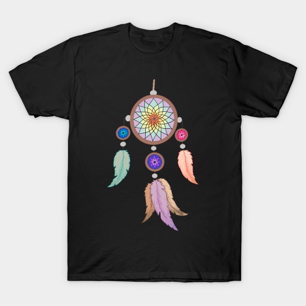 Pastel Rainbow Dream Catcher T-Shirt by Lady Lilac